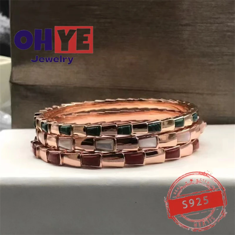 

1:1 Hot sale Western style Silver colour Custom Simple Fashion Snake Bone luxury party Bracelet Personality Shiny Jewelry