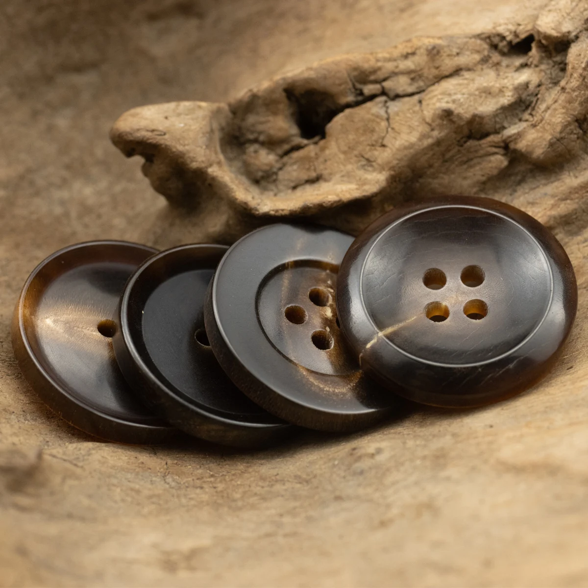 Classic Brown Natural Horn Buttons For Suit Jacket Clothing Sewing Accessories 12.5mm-30mm Coat Trouser Coffee Button