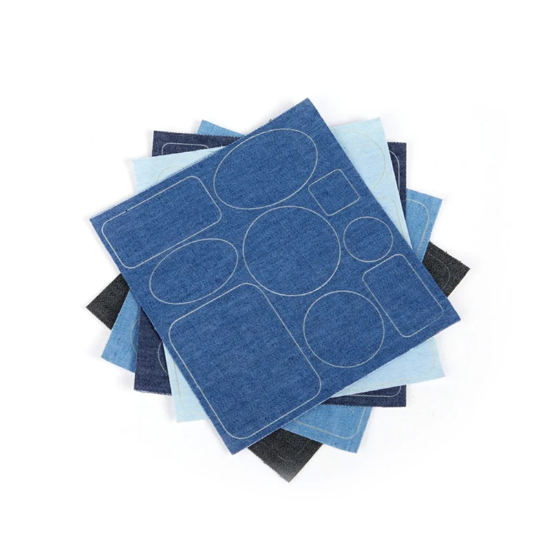 Self Adhesive Patches Jeans Self-adhesive Patch DIY Repair Pants Knee shirt Applique Denim Fabric Badges Patches