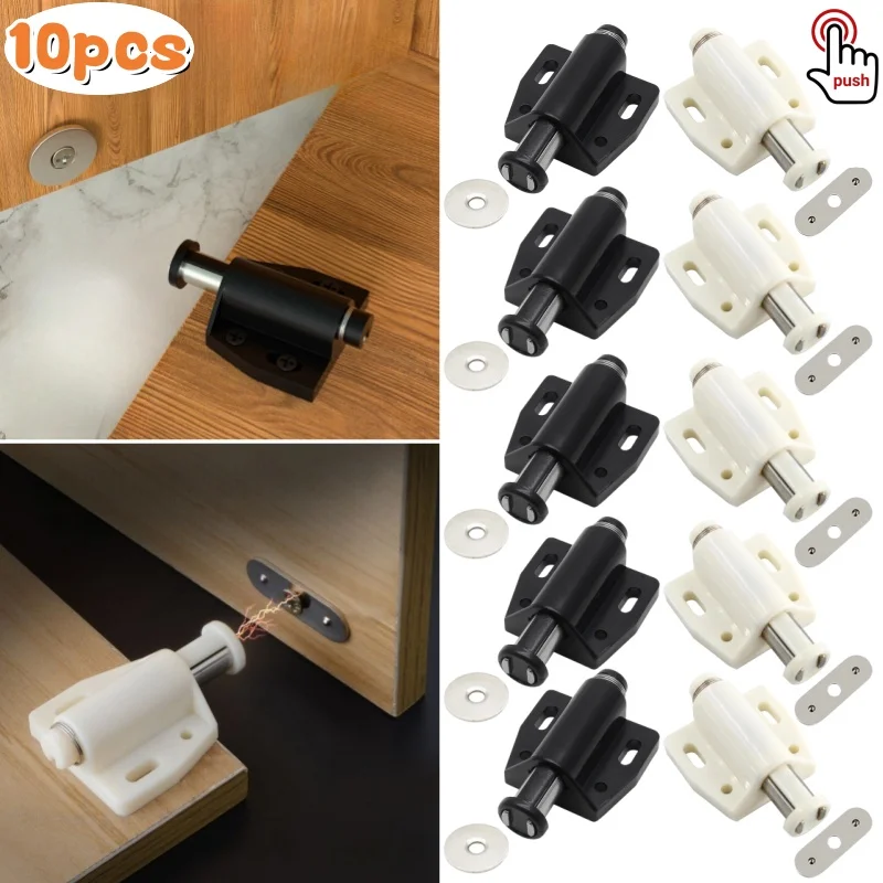 10Pcs Push to Open Magnetic Door Latches Cabinet Doors Push Catch Rebound Single Magnet Latches for Home Hardware Accessories