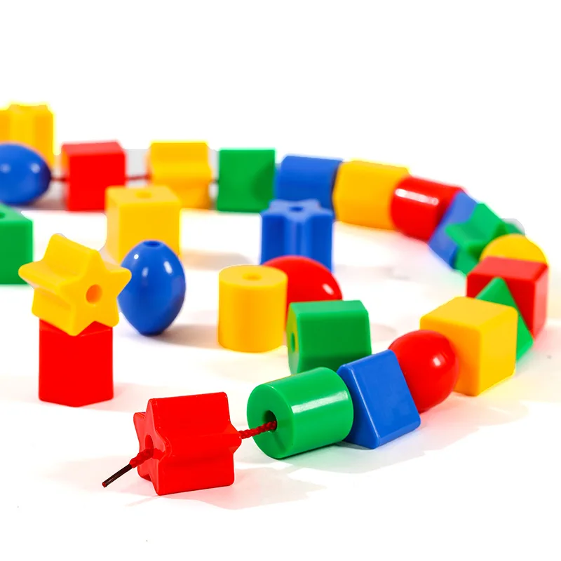 Rainbow Lacing Beads For Toddlers Color and Shape Sorter Fine Motor Skills Early Learning Montessori Toys For Preschool Kids educational toys