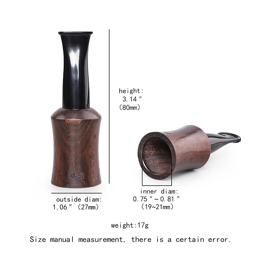MUXIANG 1pc ebony cigar mouthpiece 38-42 ring 43-47 ring 48-52 ring 53-57 ring extended cigar handle for 9mm filter element