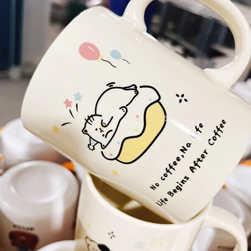 

Puppy cake creative cartoon ceramic cup, high appearance level cup, Christmas birthday gift