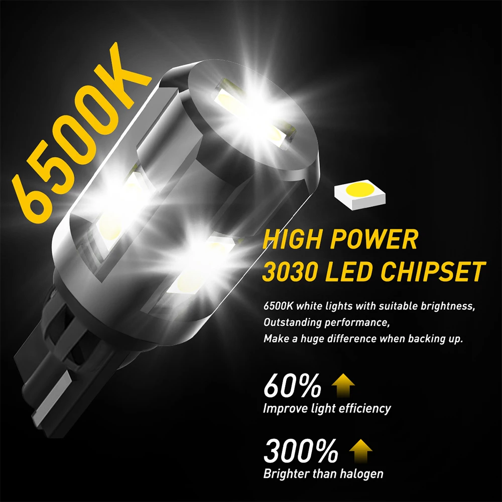 2PCS W16W LED CANBUS 오류 무료 T15 912 921 LED 전구 유로 자동차 백업 VW 골프 BMW E60 E90 Audi A3 A4 A5