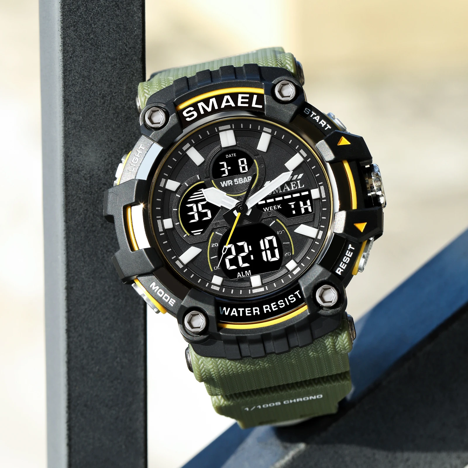 SMAEL Orologio sportivo da uomo milare orologio da esterno grande