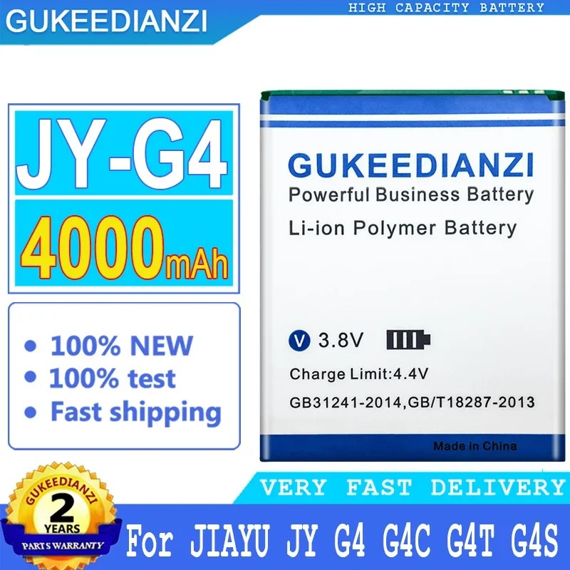 

4000mAh New GUKEEDIANZI High quality Replacement Battery JY-G4 For JIAYU JY G4 G4C G4T G4S JY G4 Big Power Bateria