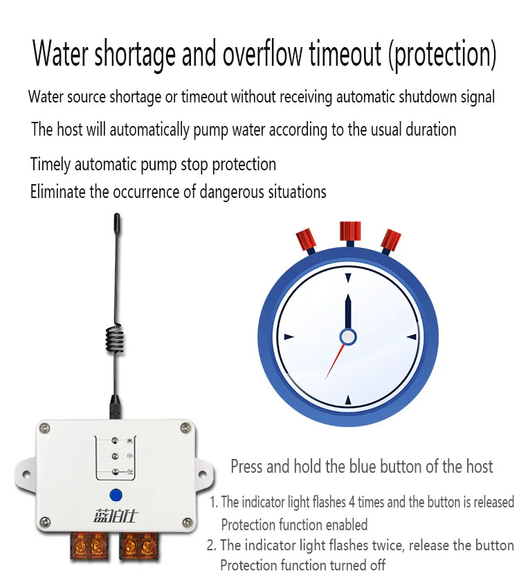 Wireless Water Level Controller Remote Control Water Tower Pool Water Pump Float