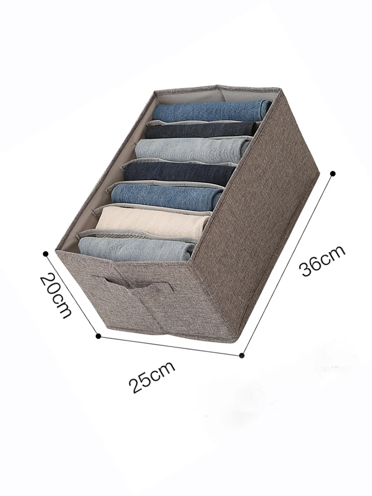 Clothes Organizers Storage Oxford Linen Multi Compartment Storage Box Large  T-shirt Jeans Folding Portable Wardrobe Hives Drawer - AliExpress