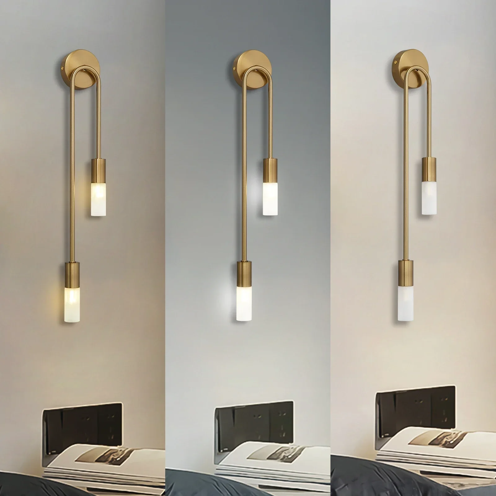 

Led Wall Lamps Modern Nordic Long Strip Wall Sconce for Home Hotel Stairs Bedroom Bedside Luxury Living Room Decoration Lamps