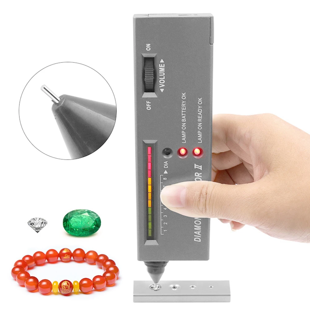 

Professional Diamond Gems Tester Pen Portable Gemstone Selector Tool LED Indicator High Accuracy Reliable Jewelry Test Tool