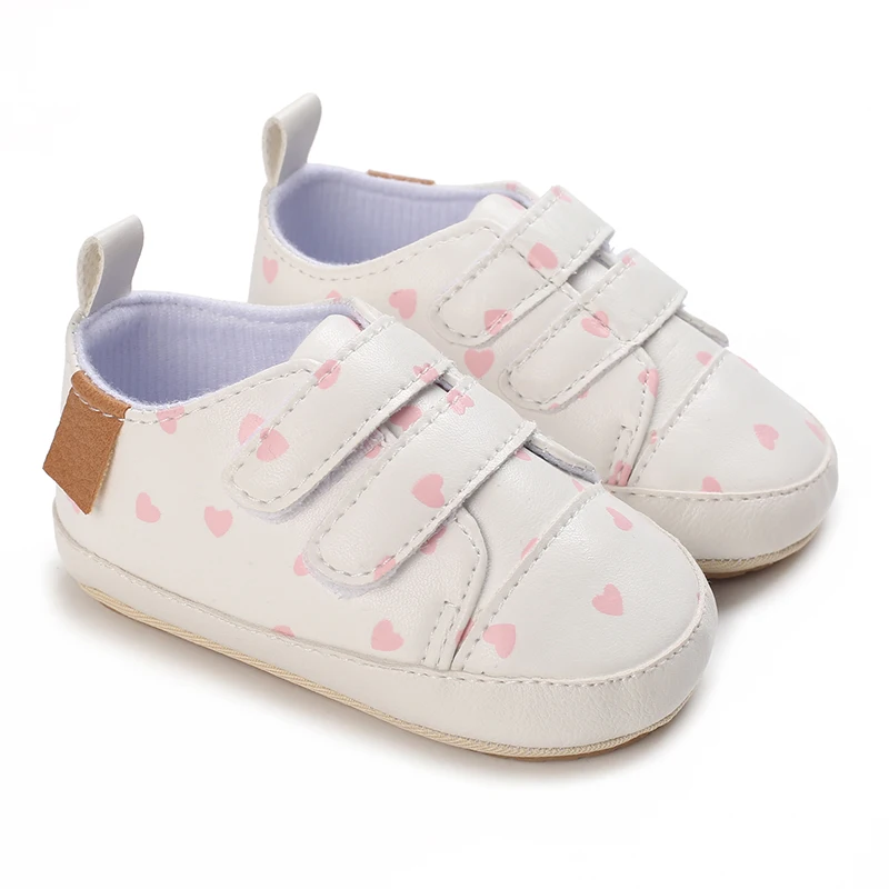 New Spring And Autumn Baby Non-slip Toddler Shoes Baby Heart Pattern Comfortable Solid Color Flat Sports Shoes baby shoes