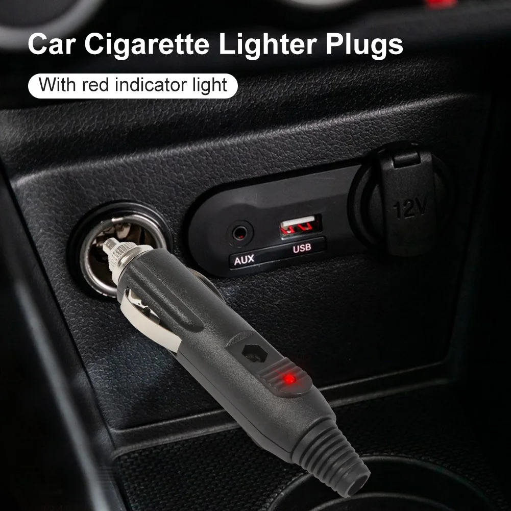 

2023 5Pcs 12V 5A High Power Male Car Cigarette Lighter Socket Plug Connector indicator LED Durable High Temperature Resistance