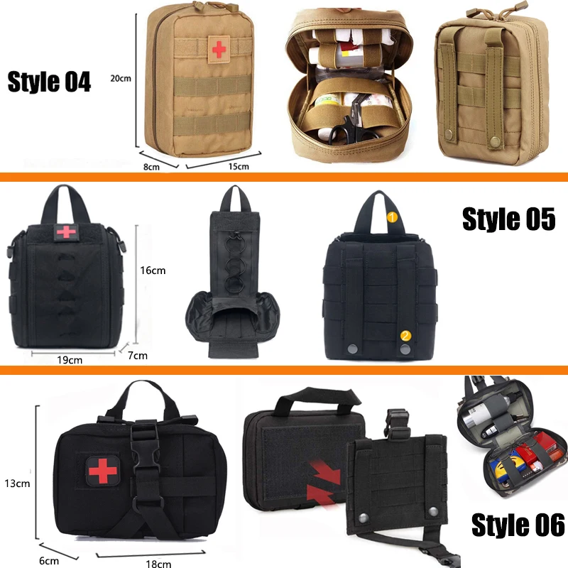 Outdoor Molle Bag Tactical Medical First Aid Bag Molle Utility EDC Waist Pack Phone Holder Pouch Camping Hunting Tools Pack 3