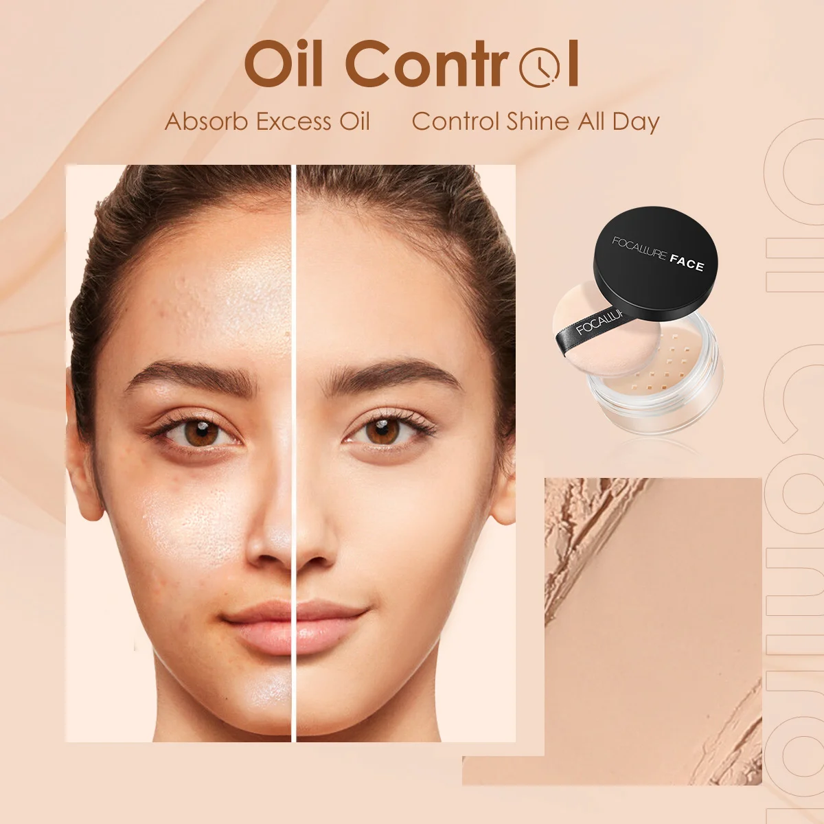 FOCALLURE Face Makeup Set Liquid Foundation Loose Powder Blusher Waterproof Long-lasting Full Coverage Concealer Women Cosmetics 3