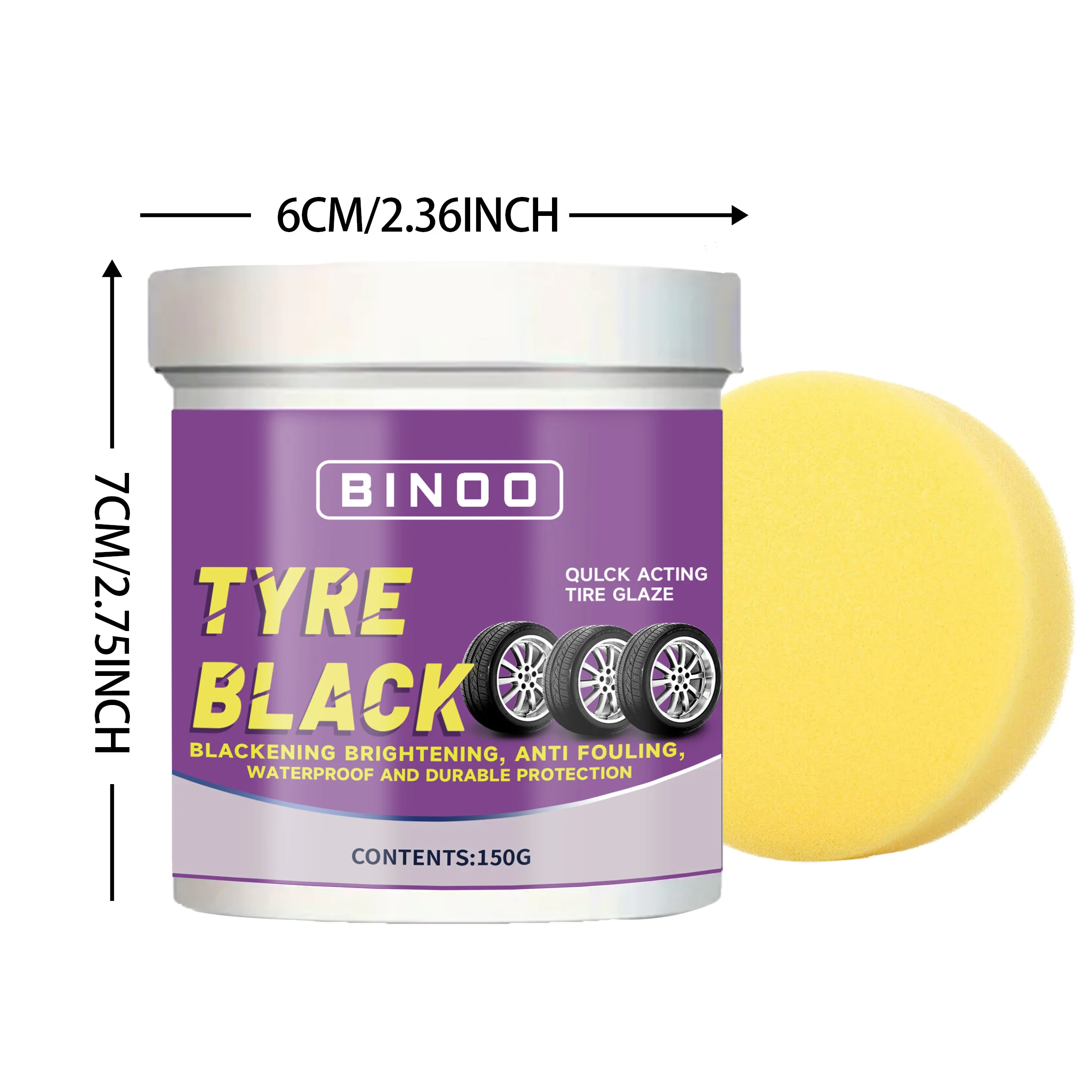 Tire Blackening Coating Wax-Hydrating Luster and Protection, Anti-Aging Tire Care Coating with Sponge Applicator