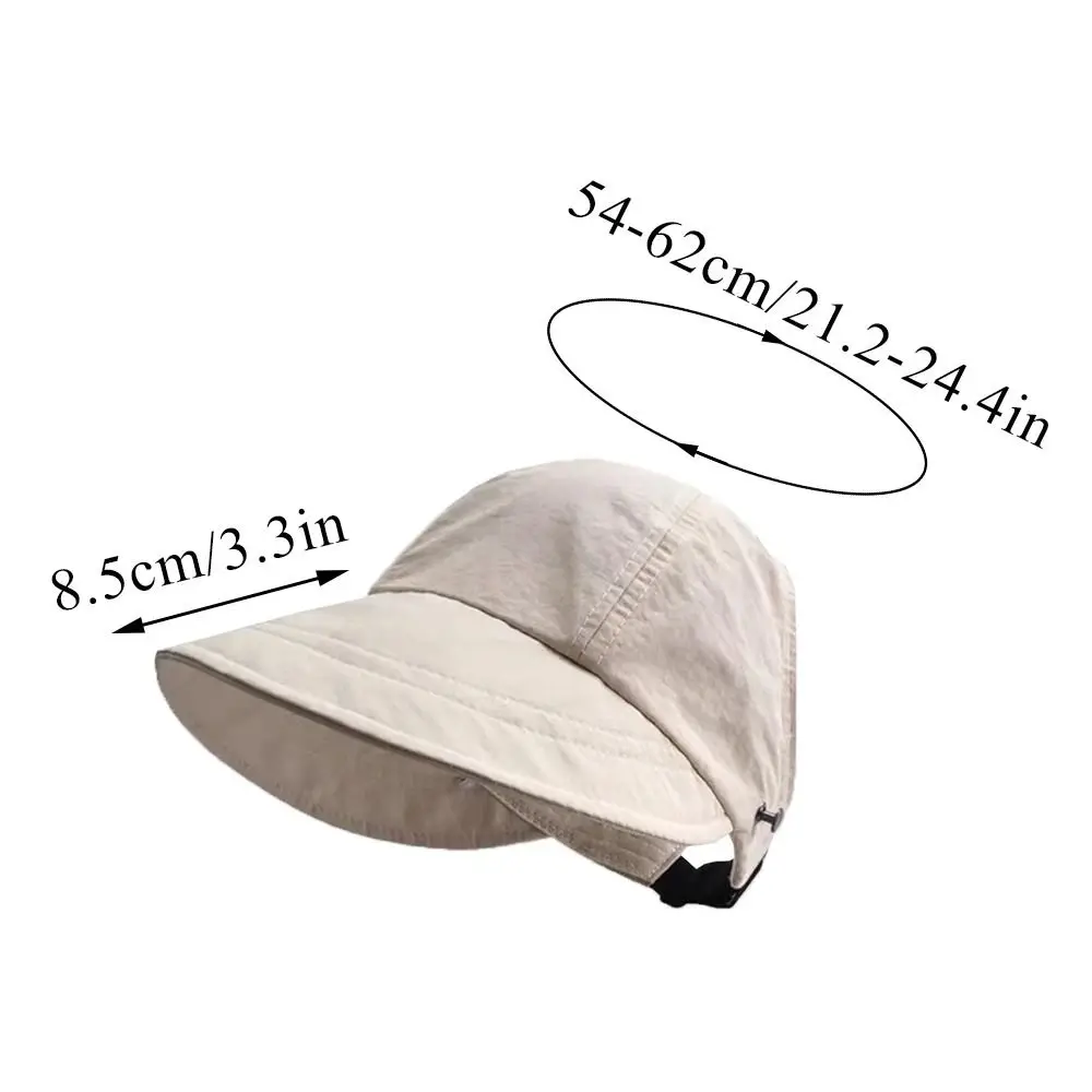 New Fashion Wide Brim Sun Hat Summer Women Foldable Fishing Hat with Face Mask Hook Pocket Design Sunscreen Baseball Cap