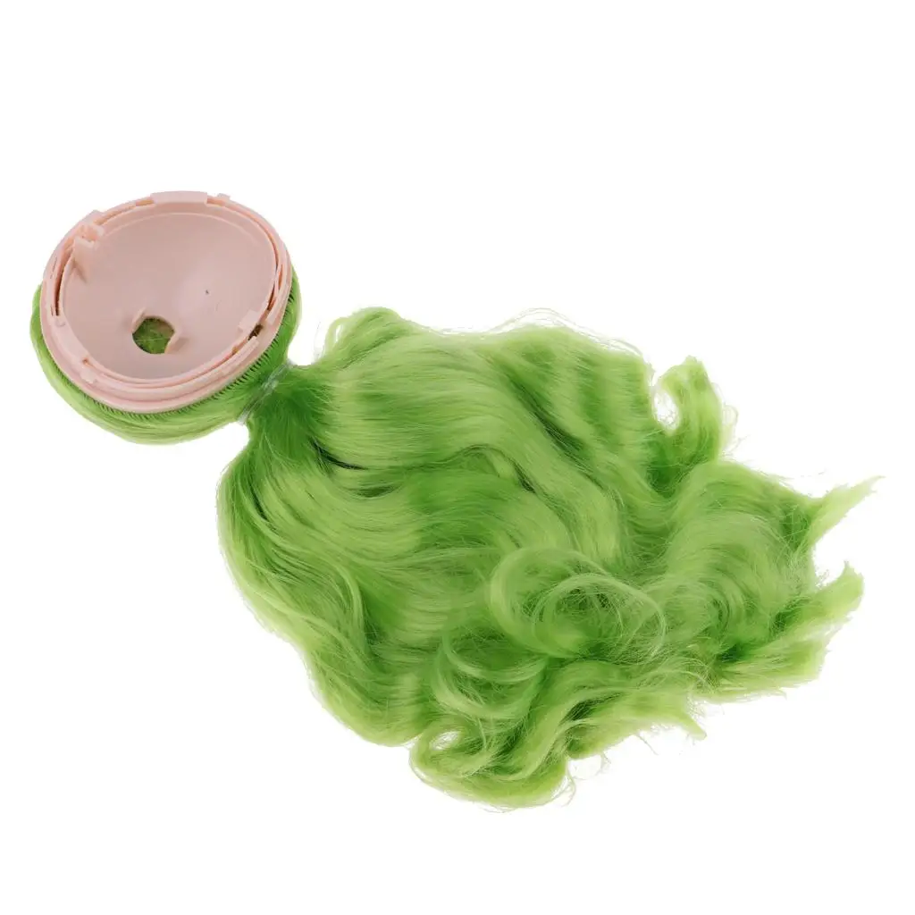 

Doll Big Curly Hair Ponytail with Scalp Cap for 1/6 Blythe Doll Clothes Accessory Green