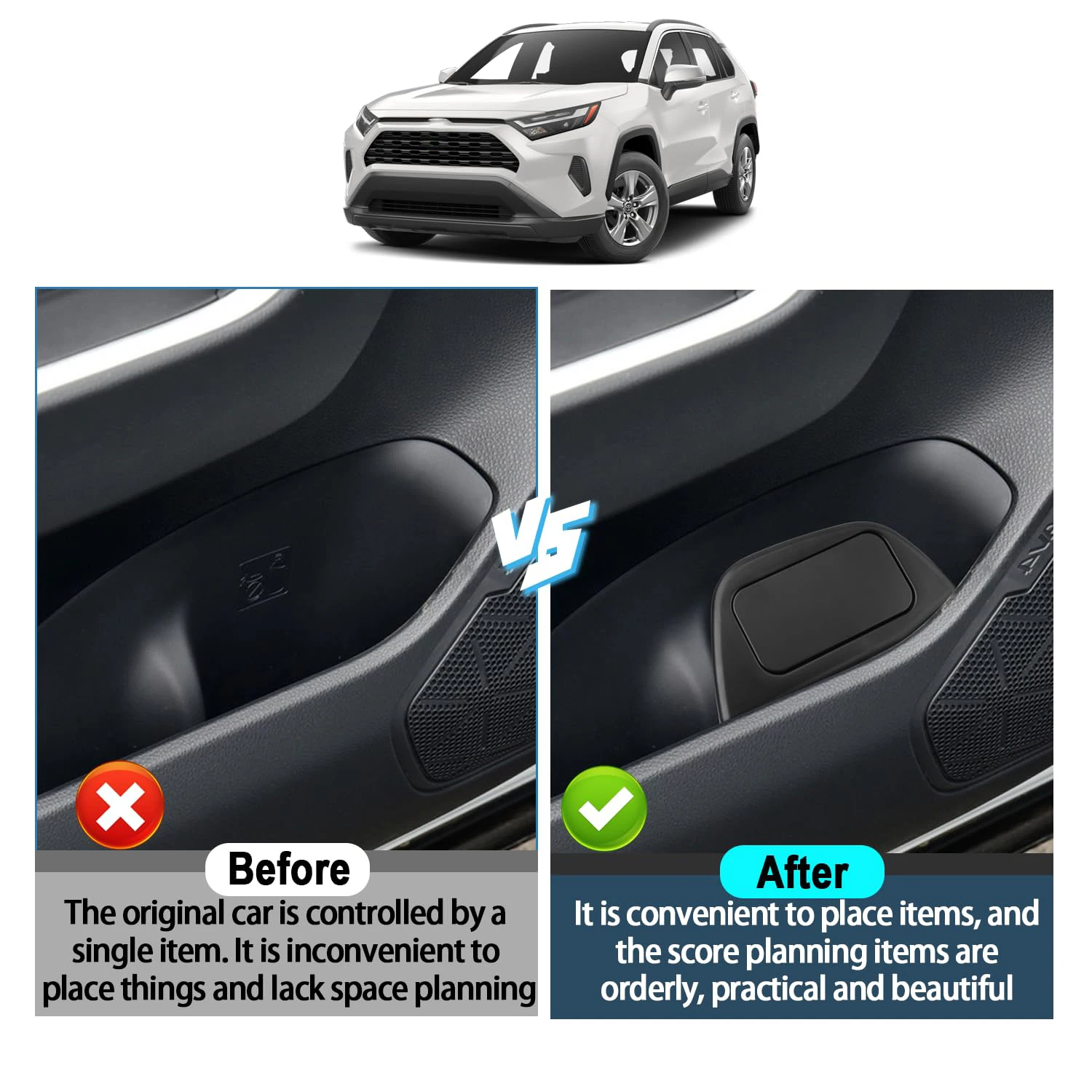 For Toyota RAV4- Car Side Door Trash Can with Lid, Plastic Garbage Can for Storage and Organize Accessories
