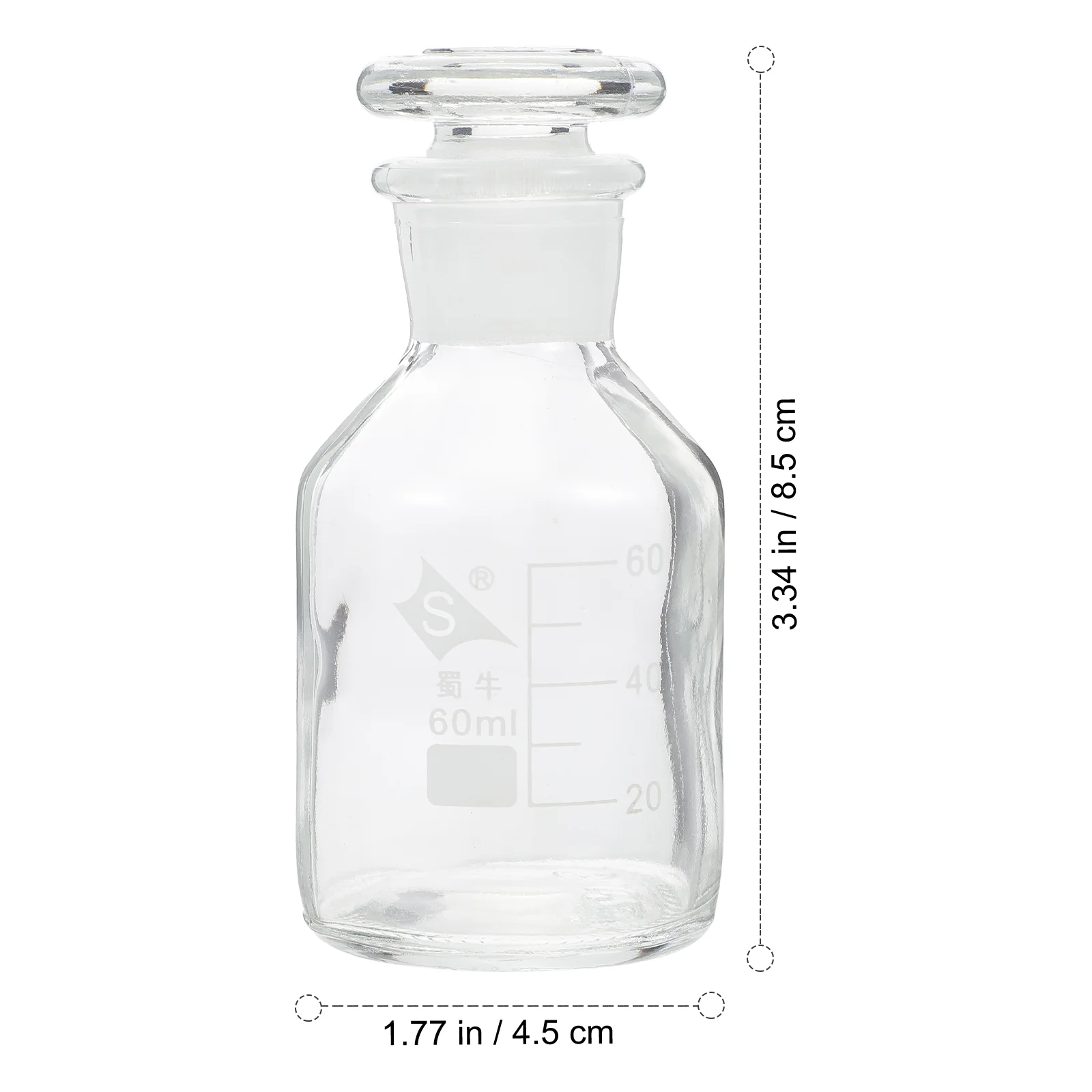 Glass Reagent Bottle Chemicals Plant Decor with Cover Sample Laboratory Thickened glass reagent bottle