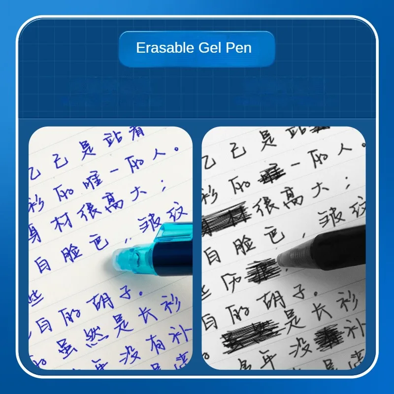 M&G 6pcs Retractable Erasable Gel Pens, 0.5mm Blue/Black Ink Gel Pen, Erasable Pen Make Mistakes Disappear, Premium Comfort Grip 3