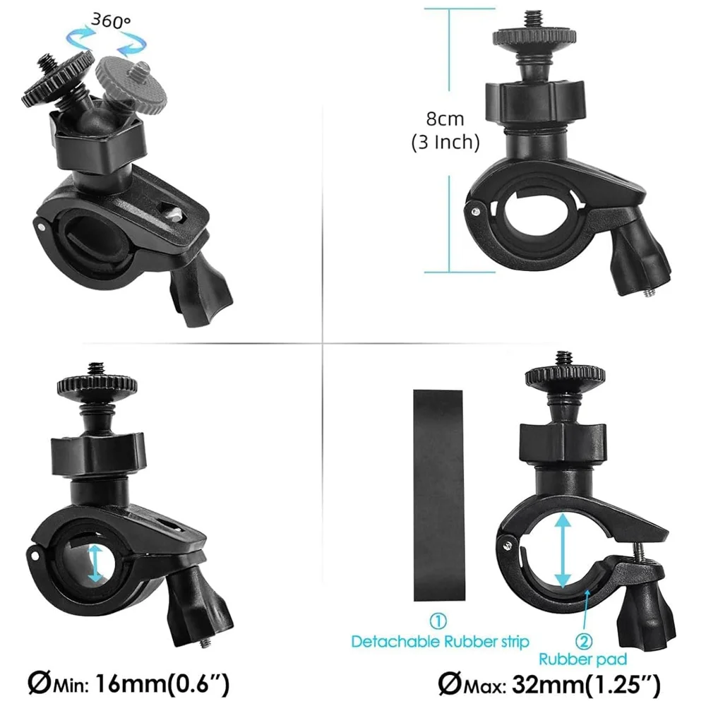 Bicycle Handlebar Mount Bike Holder For GoPro Hero 13 12 11 10 9 8 7 6 5 Insta360 SJCAM AKASO DJI Osmo Action Camera Accessories
