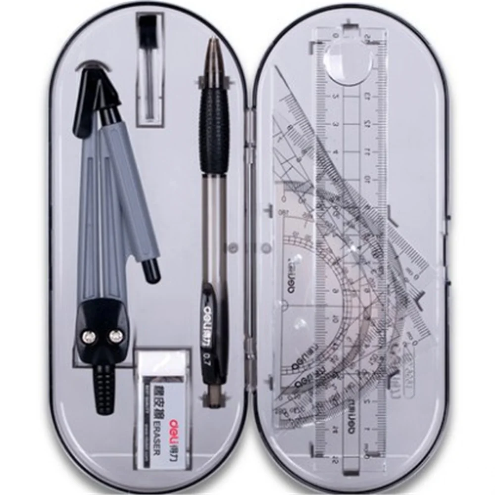 9591 Righello Disegno Tuta 8 Pezzi Di Bussole Righello Set Studente Righello Set Marche Goniometro Matematica Set Scuola Ufficio Fornitura