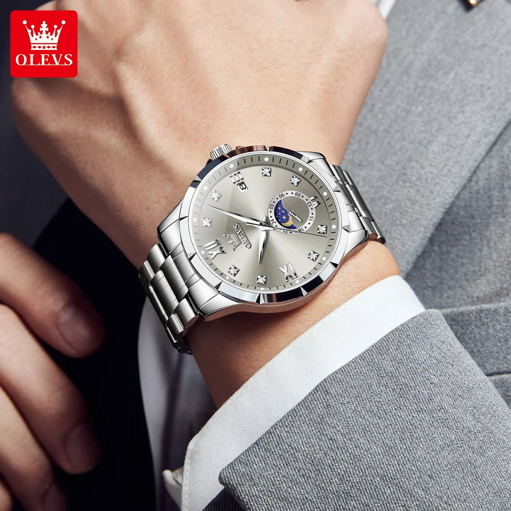 Orologio Uomo Cronografo - Acciaio Inox, Impermeabile, Movimento Al Quarzo - Quadranti Bianco, Blu O Nero