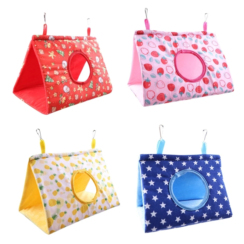 Bird Hanging Hammock Cage Winter Warm Nest Tent House Hideout Parrot Snuggle Sleeping Playing Rest