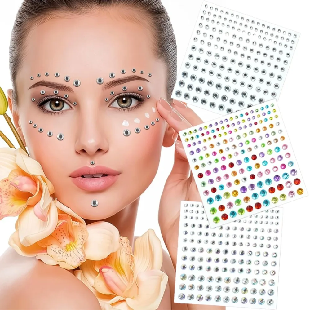 165 piezas Mixtas Perlas para el cabello 3/4/5/6mm Pegatinas autoadhesivas para uñas DIY Perlas autoadhesivas Pegatinas para el rostro Tatuajes temporales_voghion.com