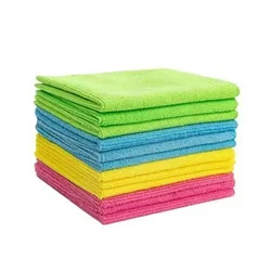Ultra - Absorbent Reusable Microfiber Cleaning Towel - 12Pcs (Random color)