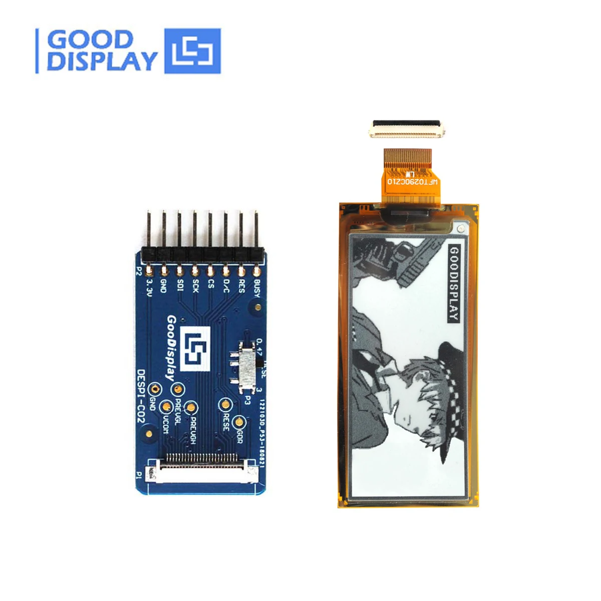 Polegada Flexível Epaper Eink E-paper Screen Display Módulo Chapéu Gdew029i6fd 2.9