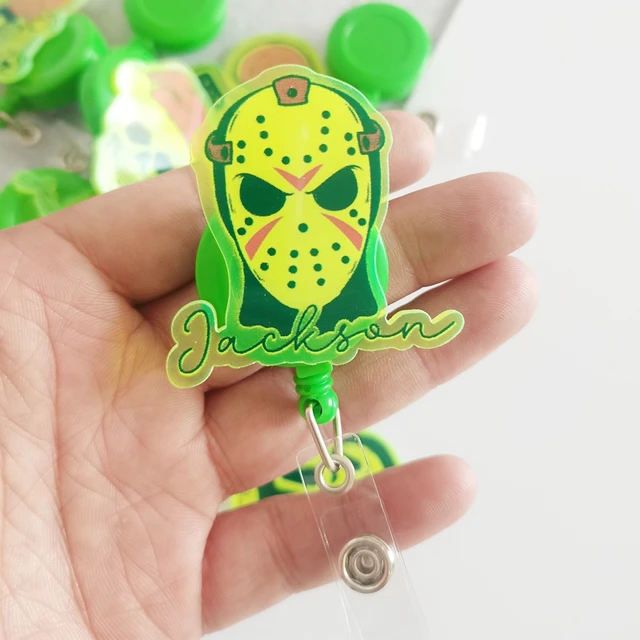 nightmare before christmas badge reel 2023 New Fashion Day of The Dead,  Horror Movie Doodle Retractable Badge Reel halloween - AliExpress