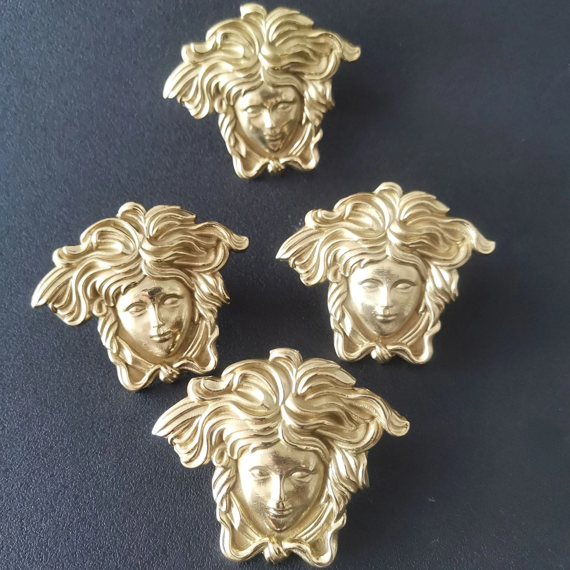 Luxo bronze anjo rosto humano alça, luz