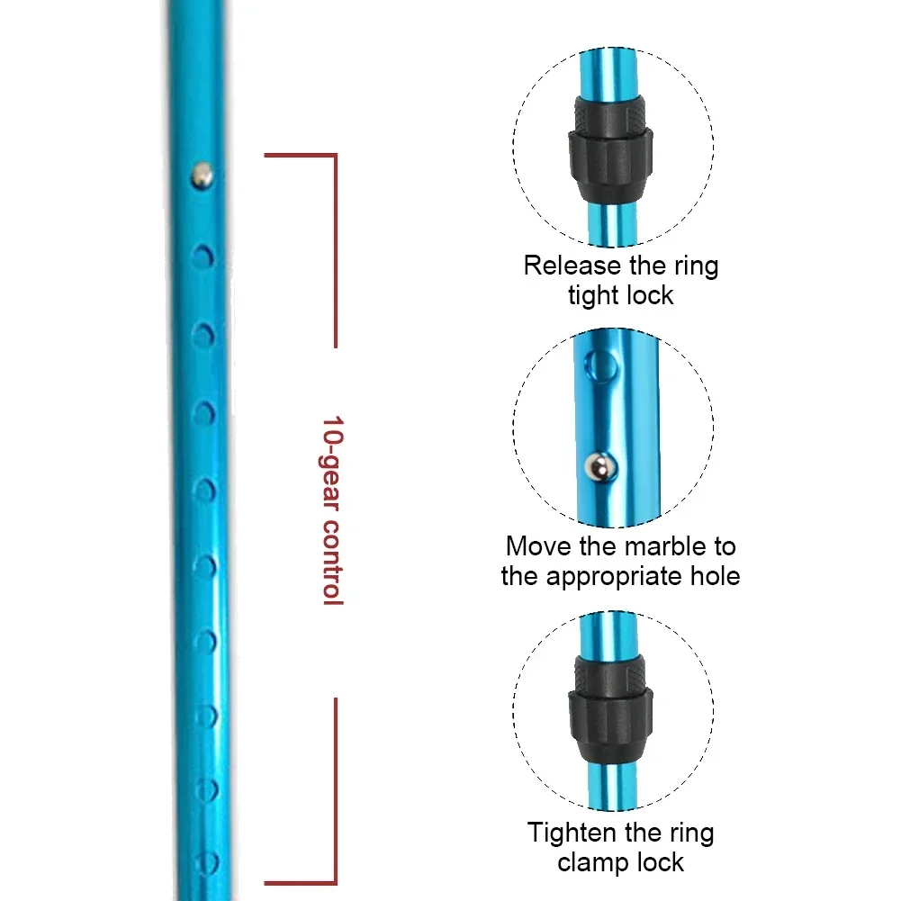 Forearm Crutches Foldable Adjustable Aluminium Walk Easy Elbow Crutch Lightweight Walking Stick Anti-slip