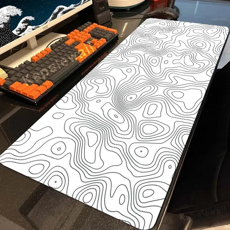 

Black and White Mouse Pad Black And White Computer XL Keyboard Mousepad Desk Mat PC Gamer Rugs Office Carpet Home Table Mausepad