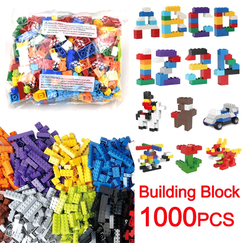 

300-1000PCS Building Blocks DIY Creative Bricks Compatible Inglys Classic City Bricks Bulk Plate Educational Toy Gift For Child