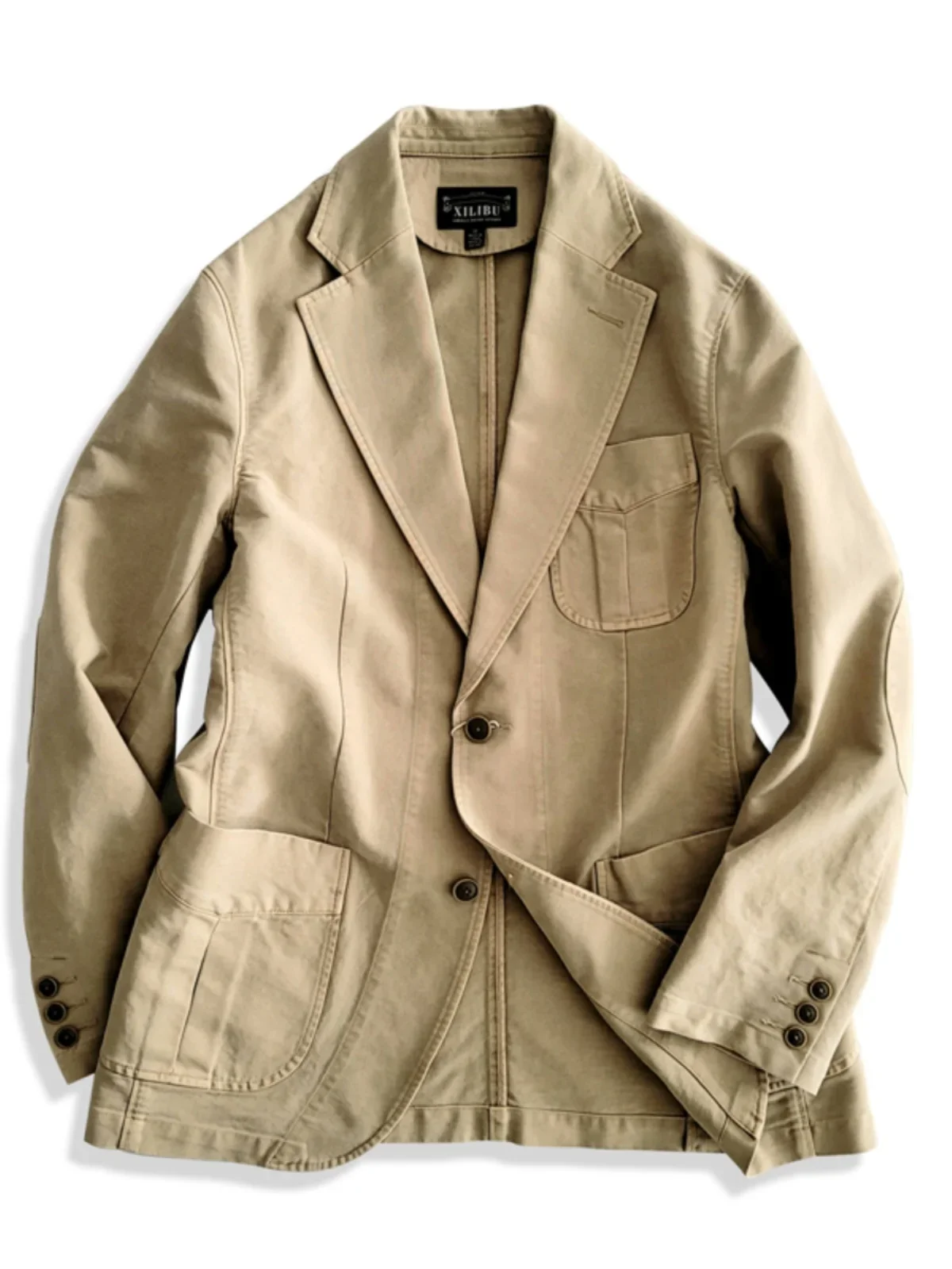 Amekaji Wear Clothes Men Cotton Khaki Casual Suit Jacket Retro Washed Distressed Niche Spring Good Quality 5