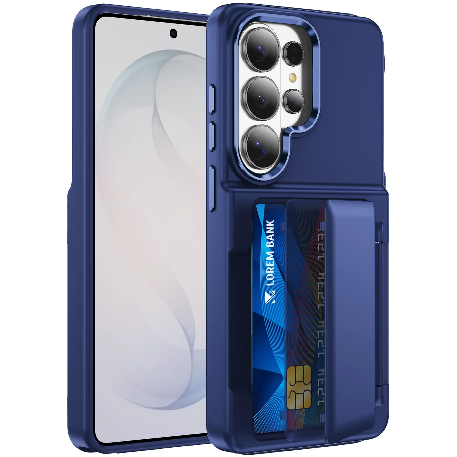 Elegant Skin Feel Wallet Phone Case with Card Slot and Shockproof Bracket Cover