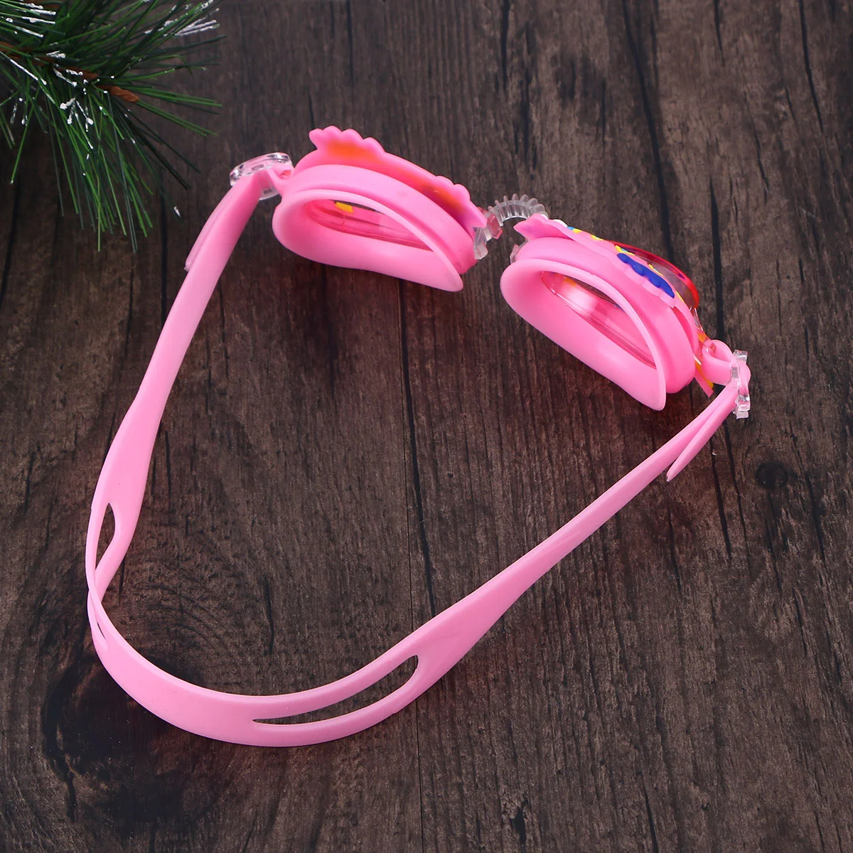 Waterproof Kids Swim Goggles Anti-Fog Fish Decoration Children Swimming Glasses Beach Pool Accessories Eyewear(Pink)