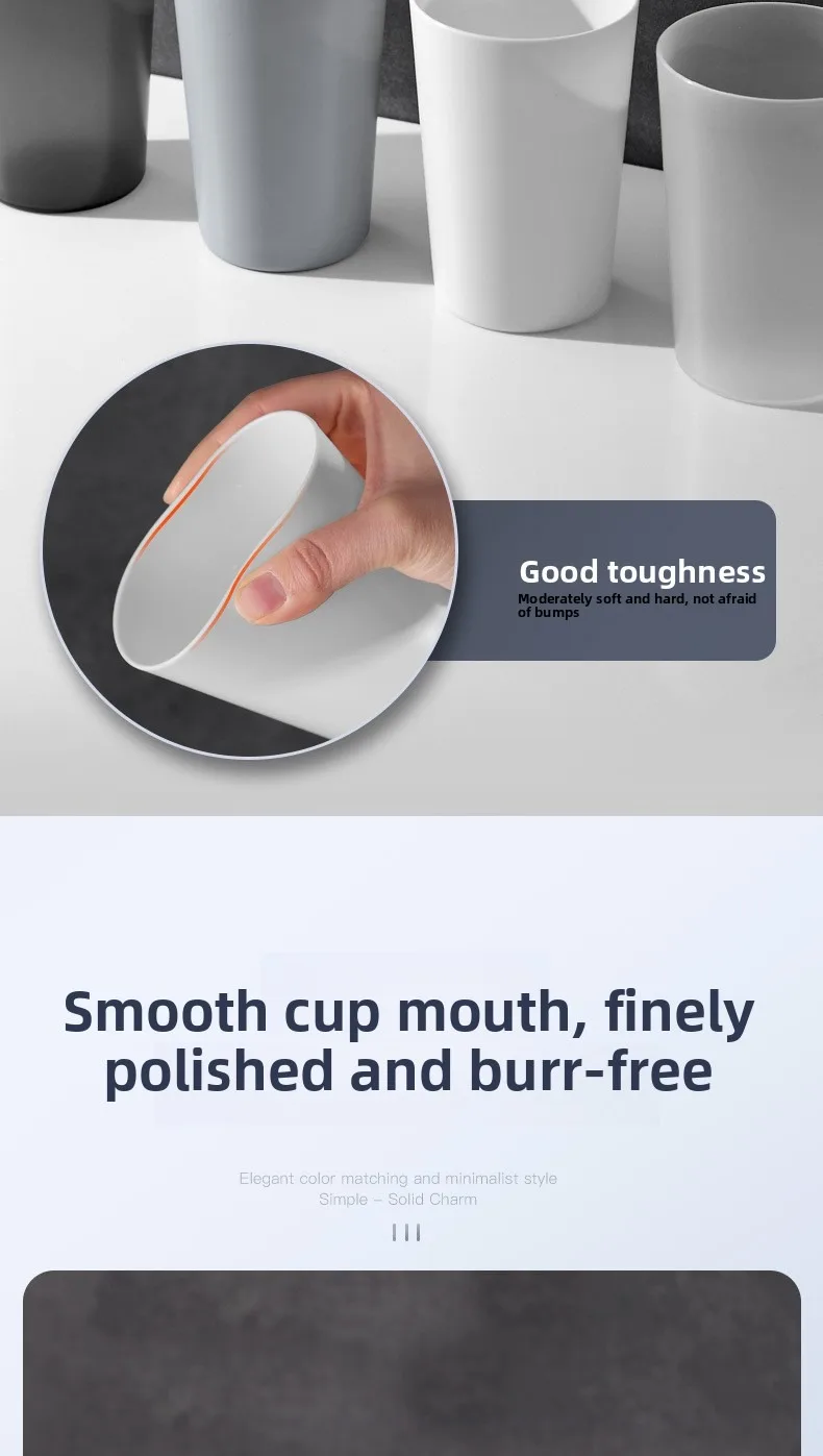 Solid Colour Plastic Toothbrush Tumbler Set For Bathroom_voghion.com