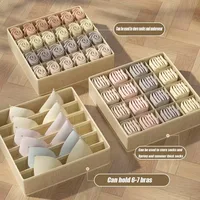 1-2Pcs Non-woven Fabric Underwear Storage Box Socks Clothes Storage Organizer Drawer Type Three-piece Set for Home Organization 2