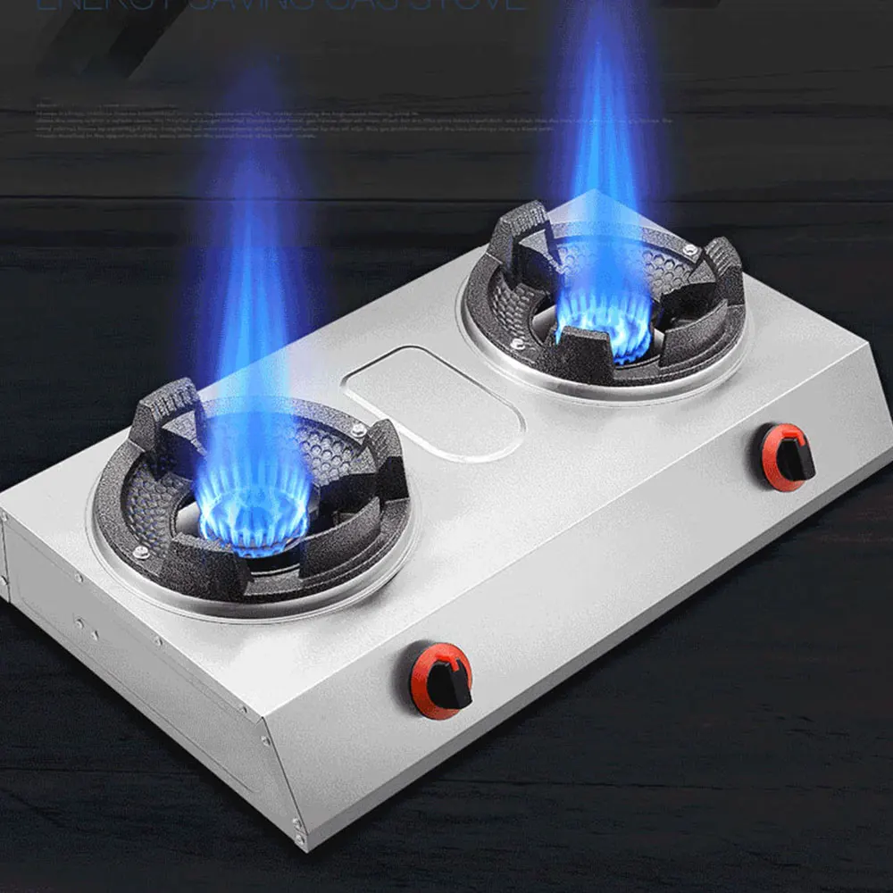 Double Cooktop Commercial Gas Burner Fierce Fire Hornillo A Gas Stove High Pressure Table Liquefied Stove Estufa