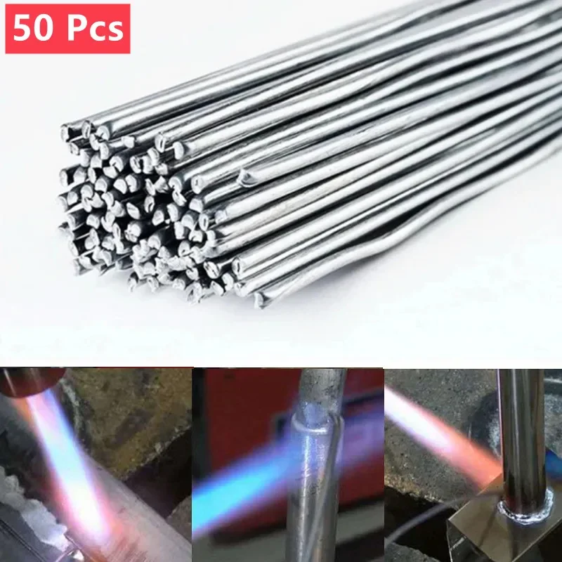 Low Temperature Easy Melt Aluminum Welding Rods Weld Bars Cored Wire 2mm 10/50PCS for Soldering Aluminum No Need Solder Powder