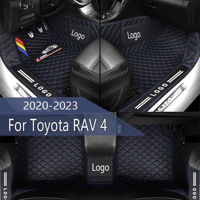 

Автомобильные коврики на заказ для Toyota RAV 4 Hybrid 2020-2023 года, ковер из искусственной кожи, аксессуары для интерьера автомобиля