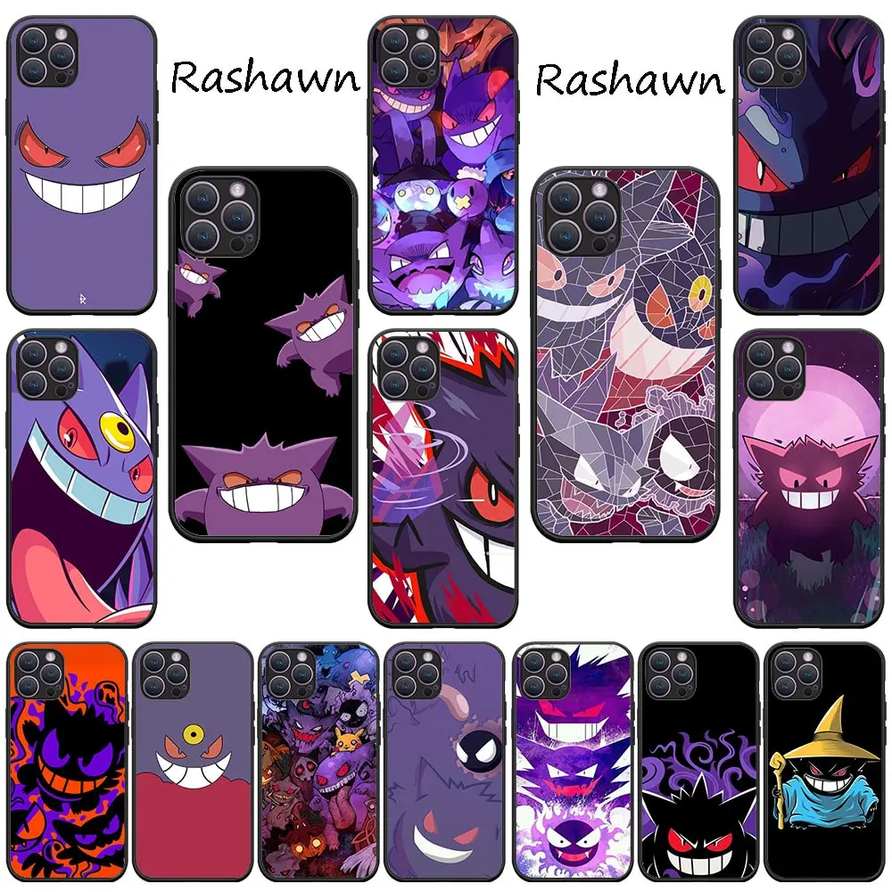 Sw-55 Custodia In Silicone Pokragon Gengar Per Iphone X Xs Xr 7 8 11 12 14 Mini Pro Max Plus