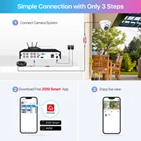 ZOSI 8CH 1080P système de caméra de sécurité filaire H.265 + 8CH 5MP Lite HD CCTV DVR enregistreur 2MP caméra de Surveillance dôme intérieure/extérieure 6