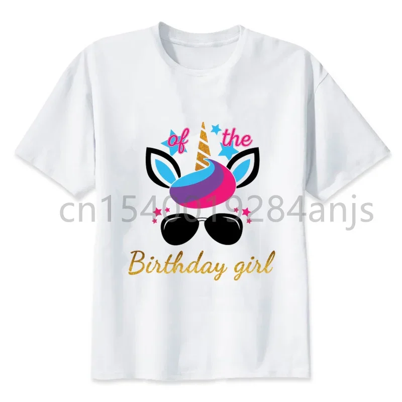 New Funny Unicorn Family Matching Clothes Father Mother Daughter Son Birthday T-Shirt Family Dress Party Kids T-Shirt 2