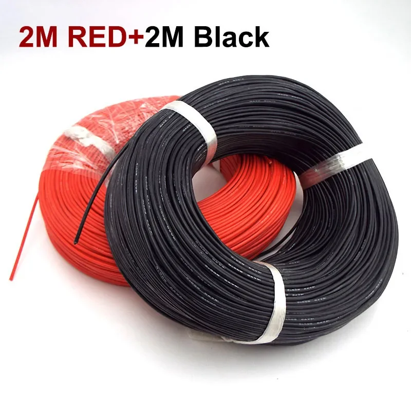 

1M 10M 20M soft silicone Copper Cables wire 18 awg 7A Electrical cord for alligator clip red black high resistant C1