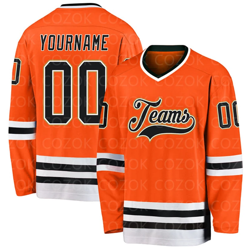 Custom Olive Orange Solid Colour Hockey Jersey