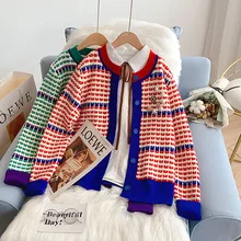 

SONG YI Houndstooth Cardigan Sweater Women's Sweet Elegant Style Pearl Decoration Autumn Spring Short Knitted Jacket A0263